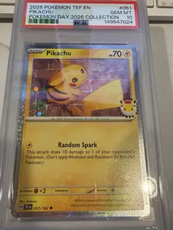 Pikachu 051/162 Pokemon Day 2026 PSA 10 - Image 1