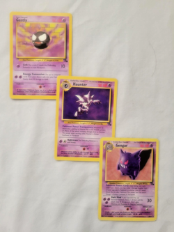 1999 Pokemon Evolution 3 Lot Rares! Gastly Haunter & Gengar Fossil Set LP/MP - Image 1