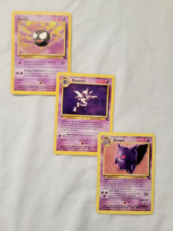 1999 Pokemon Evolution 3 Lot Rares! Gastly Haunter & Gengar Fossil Set LP/MP - Image 2