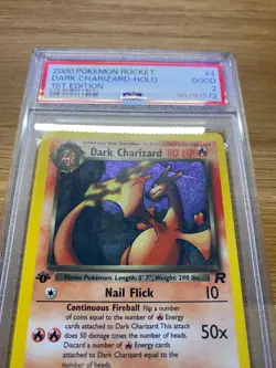 PSA 2 - Dark Charizard TR4 HOLO 1 Edition SET - Team Rocket Pokemon 2000 Vintage - Image 4