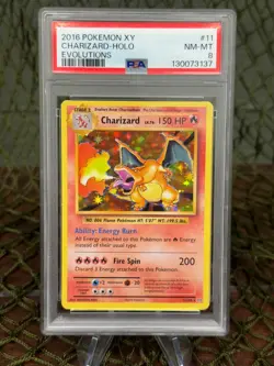 *PSA 8* CHARIZARD LV. 76~ Pokemon TCG: XY EVOLUTIONS HOLO 2016 - Image 1