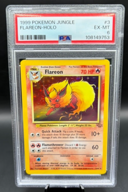 1999 Pokemon Jungle FLAREON HOLO PSA 6 EX-MT #3/64 WOTC Vintage - Image 1