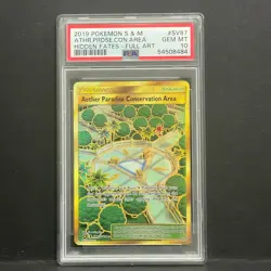 Pokemon 2019 Aether Paradise Conservation Area SV87 Full Art Hidden Fates PSA 10 - Image 1