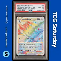 2022 POKEMON SWSH ASTRAL RADIANCE #198/189 ORIGIN FORME DIALGA VSTAR S.R. PSA 10 - Image 1