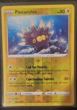 PINCURCHIN 056/159 UNCOMMON CROWN ZENITH POKEMON REVERSE HOLO NM - Image 1