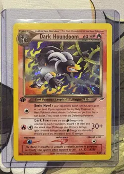 Pokemon Dark Houndoom First Edition Neo Destiny Holo 7/105 Near Mint With Swirl - Image 1