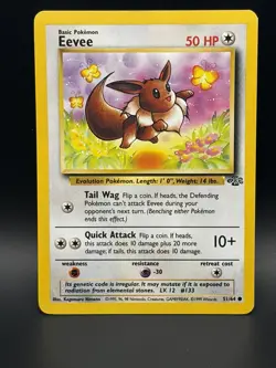 Pokemon TCG Eevee 51/64 Jungle Unlimited English Vintage MP/HP - Image 1