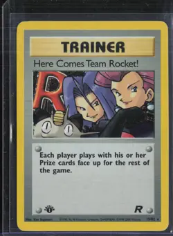 2000 Pokemon Rocket 1st Edition Holo #15 Here Comes Team Rocket #2 - Image 1