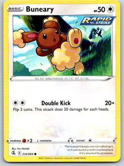 Buneary 212/264 Near Mint SWSH08: Fusion Strike Pokemon Shipnow - Image 1