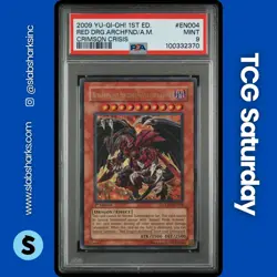 2009 YU-GI-OH! CRIMSON CRISIS 1ST ED #CRMS-EN004 RED DRAGON ARCHFIEND A.M. PSA 9 - Image 1