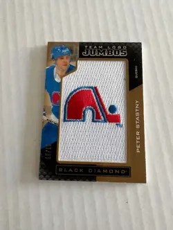 2021-22 Upper Deck Black Diamond Team Logo Jumbos Patch 15/15 PETER STASTNY - Image 1