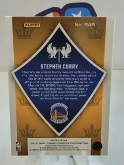 2021-22 Panini Chronicles #645 Stephen Curry Crusade Silver Prizm Warriors - Image 2