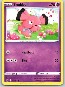 Snubbull 115/264 Near Mint SWSH08: Fusion Strike Pokemon Shipnow - Image 1