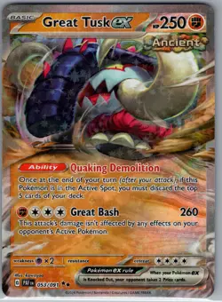 Great Tusk ex 053/091 - Pokemon TCG SV: Paldean Fates - Double Rare (NM) - Image 1