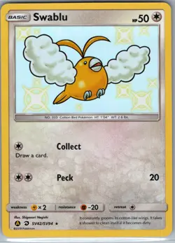 Swablu SV42/SV94 - Pokemon Hidden Fates: Shiny Vault - Baby Shiny Rare (NM) - Image 1