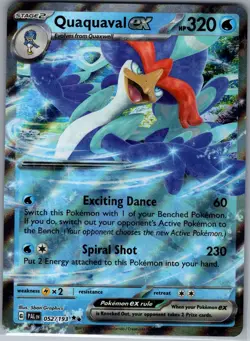 Quaquaval ex 052/193 - Pokemon TCG SV02: Paldea Evolved - Double Rare (NM) - Image 1