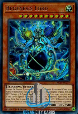 Yugioh ALIN-EN017 Regenesis Lord Ultra Rare Card 1st Edition - Image 1