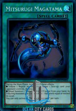Yugioh ALIN-EN094 Mitsurugi Magatama Super Rare Card 1st Edition - Image 1