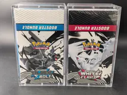 2x Pokemon Black Bolt White Flare Sealed Booster Bundle Display Case W/Acrylic - Image 1