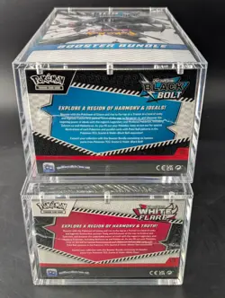 2x Pokemon Black Bolt White Flare Sealed Booster Bundle Display Case W/Acrylic - Image 4