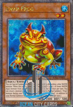 Yugioh RA03-EN005 Swap Frog Quarter Century Secret Rare Card 1st Edition - Image 1
