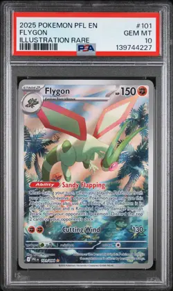 2025 POKEMON PFL EN FLYGON ILLUSTRATION RARE 101/094 PSA10 - Image 1