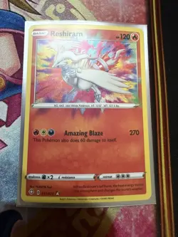Reshiram 17/72 Pokemon TCG Sword & Shield Shining Fates Amazing Rare LP - Image 1