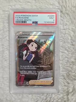 2023 POKEMON SWORD & SHIELD CROWN ZENITH #GG66 FULL ART/ROXANNE PSA 9 - Image 1