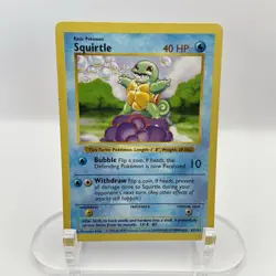 Squirtle 63/102 Base Set Shadowless MP WOTC Pokemon TCG Vintage Single - Image 1