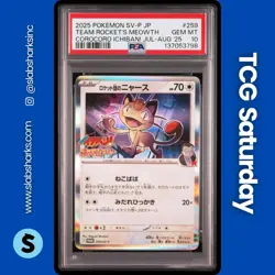 2023 POKEMON SV BLACK STAR PROMOS JP #259/SV-P TEAM ROCKET'S MEOWTH PSA 10 - Image 1