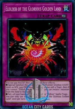 Yugioh ALIN-EN077 Eldlixir of the Glorious Golden Land Super Rare Card 1st Ed - Image 1