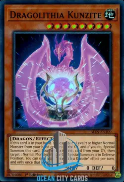 Yugioh ALIN-EN100 Dragolithia Kunzite Super Rare Card 1st Edition - Image 1