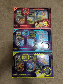 Pokemon Eeveelution Vmax Premium Collection Vaporeon Flareon Jolteon Set of 3 - Image 1