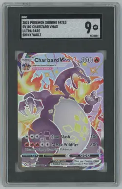 2021 Pokemon Shining Fates SHINY VAULT Charizard VMAX SGC 9 Ultra Rare #SV107 - Image 1