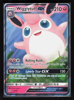 Wigglytuff GX Holo Ultra Rare Pokemon Hidden Fates 42/68 NM - Image 1