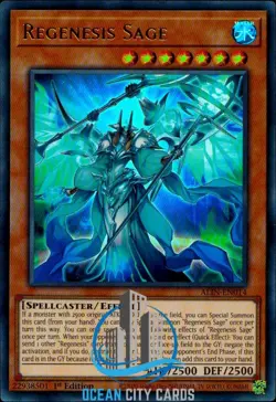 Yugioh ALIN-EN014 Regenesis Sage Ultra Rare Card 1st Edition - Image 1