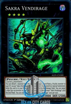 Yugioh ALIN-EN088 Sakra Vendirage Super Rare Card 1st Edition - Image 1