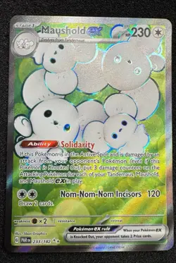 Pokemon TCG Maushold EX 233/182 --Full Art Ultra Rare Holo Card Paradox Rift - Image 1