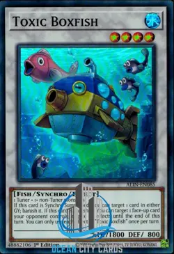 Yugioh ALIN-EN085 Toxic Boxfish Super Rare Card 1st Edition - Image 1