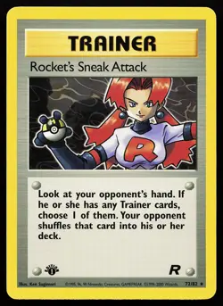 Rocket's Sneak Attack 72/82 Rare 1st Edition Team Rocket Pokemon Card - Image 1