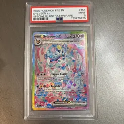 Pokemon TCG Prismatic Evolution Sylveon EX Card 156/131 PSA 9 - Image 1