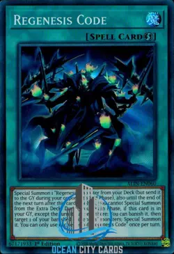 Yugioh ALIN-EN060 Regenesis Code Super Rare Card 1st Edition - Image 1