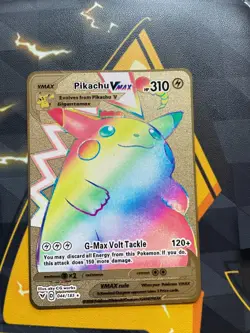 Pikachu VMAX Rainbow Gold Pokemon Card Collectible/Gift/Display - Image 1