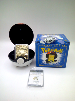 POK'EMON Limit. Edit. POLIWHIRL 23K Gold-Plated TRADING CARD in BALL- OPENED BAG - Image 1