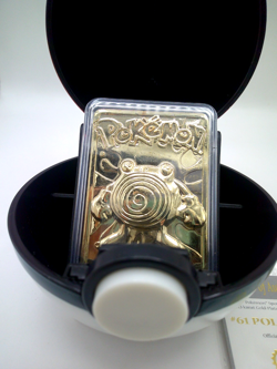 POK'EMON Limit. Edit. POLIWHIRL 23K Gold-Plated TRADING CARD in BALL- OPENED BAG - Image 4