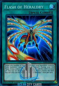 Yugioh ALIN-EN056 Flash of Heraldry Super Rare Card 1st Edition - Image 1