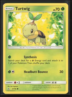 Turtwig (6) Common SM - Ultra Prism 6/156 LP Pokemon Card - Image 1