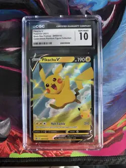 Pokemon Pikachu V SWSH143 Black Star Promo Promo CGC 10 Celebrations Card - Image 1
