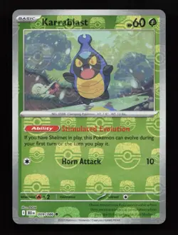 Karrablast 009/086 SV: Black Bolt (Master Ball Pattern) Pokemon Card - Image 1