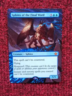 Sphinx of the Final Word MTG Foundations Hand Painted Extended Full Altered Art - Image 1
